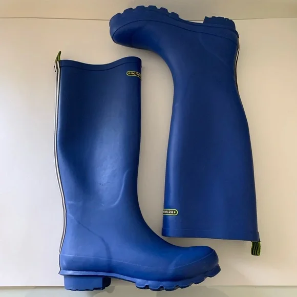 Henri Bendel Blue Rubber Rain Boots Wellies, 8 - Picture 9 of 14